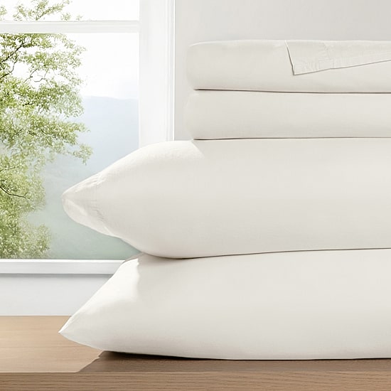 Casual Comfort 100% Cotton Percale Ultra-Soft 4 Piece Sheet Set