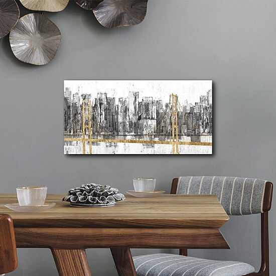 Courtside Market Golden Bridge Panorama 12x24 Canvas Art