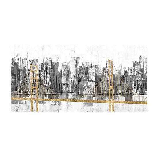 Courtside Market Golden Bridge Panorama 12x24 Canvas Art
