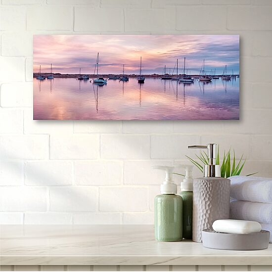 Courtside Market Sunset 12x24 Canvas Art
