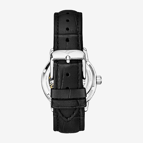 Stuhrling Womens Automatic Black Leather Strap Watch 3952 1
