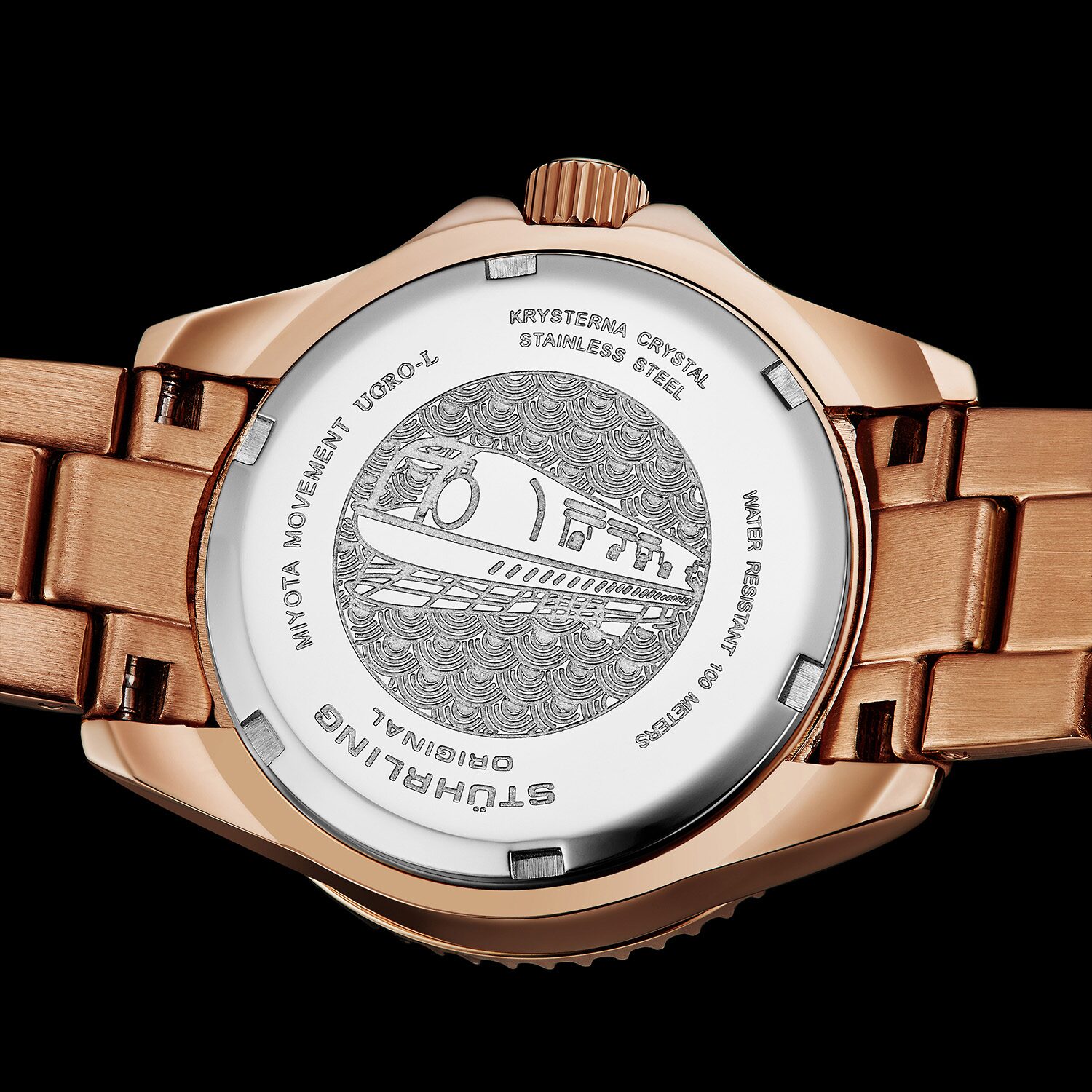 Stuhrling Womens Rose Goldtone Stainless Steel Bracelet Watch 3950l
