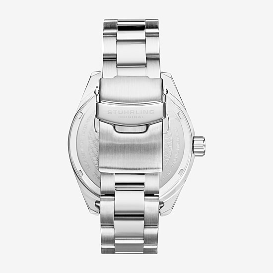 Stuhrling Mens Silver Tone Stainless Steel Bracelet Watch 3953 1