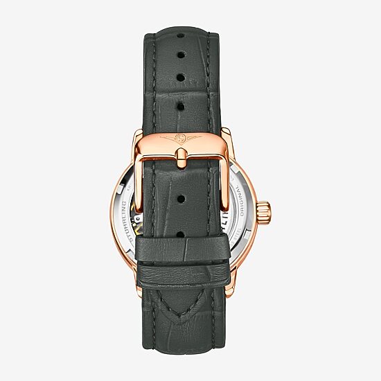 Stuhrling Womens Automatic Gray Leather Strap Watch 3952 3