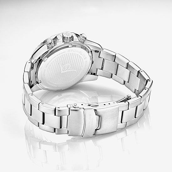 Stuhrling Mens Chronograph Silver Tone Stainless Steel Bracelet Watch 3957 1