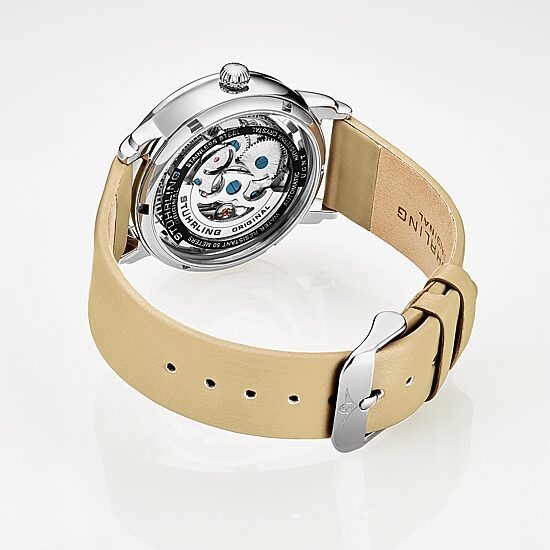 Stuhrling Womens Automatic Yellow Leather Strap Watch 3982 1