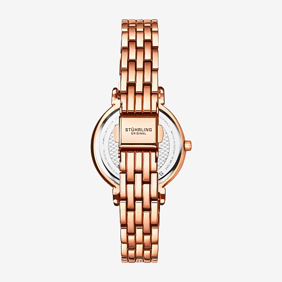 Stuhrling Womens Rose Goldtone Stainless Steel Bracelet Watch 3988 3