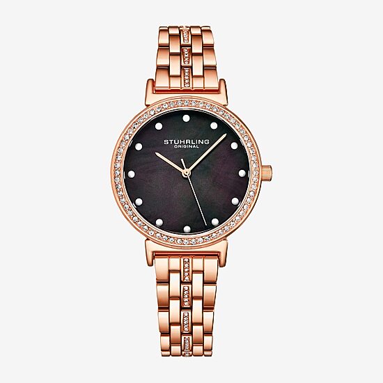 Stuhrling Womens Rose Goldtone Stainless Steel Bracelet Watch 3988 4
