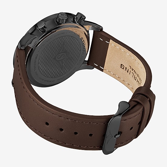 Stuhrling Mens Brown Leather Strap Watch 3986l 5