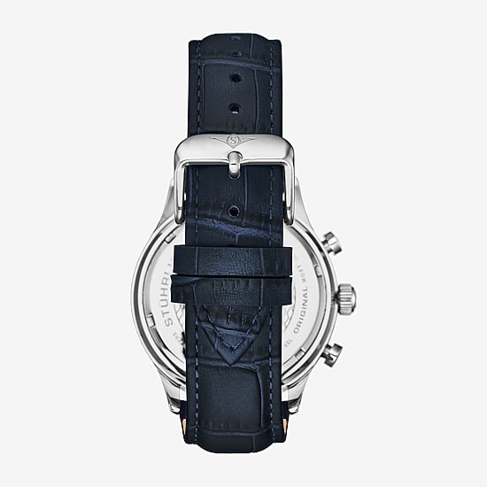 Stuhrling Mens Chronograph Blue Leather Strap Watch 4012 1