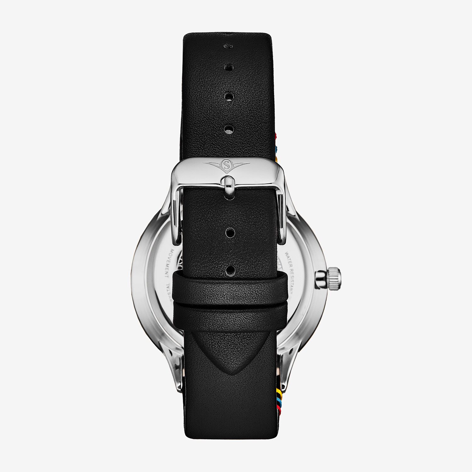 Stuhrling Mens Black Leather Strap Watch 4026