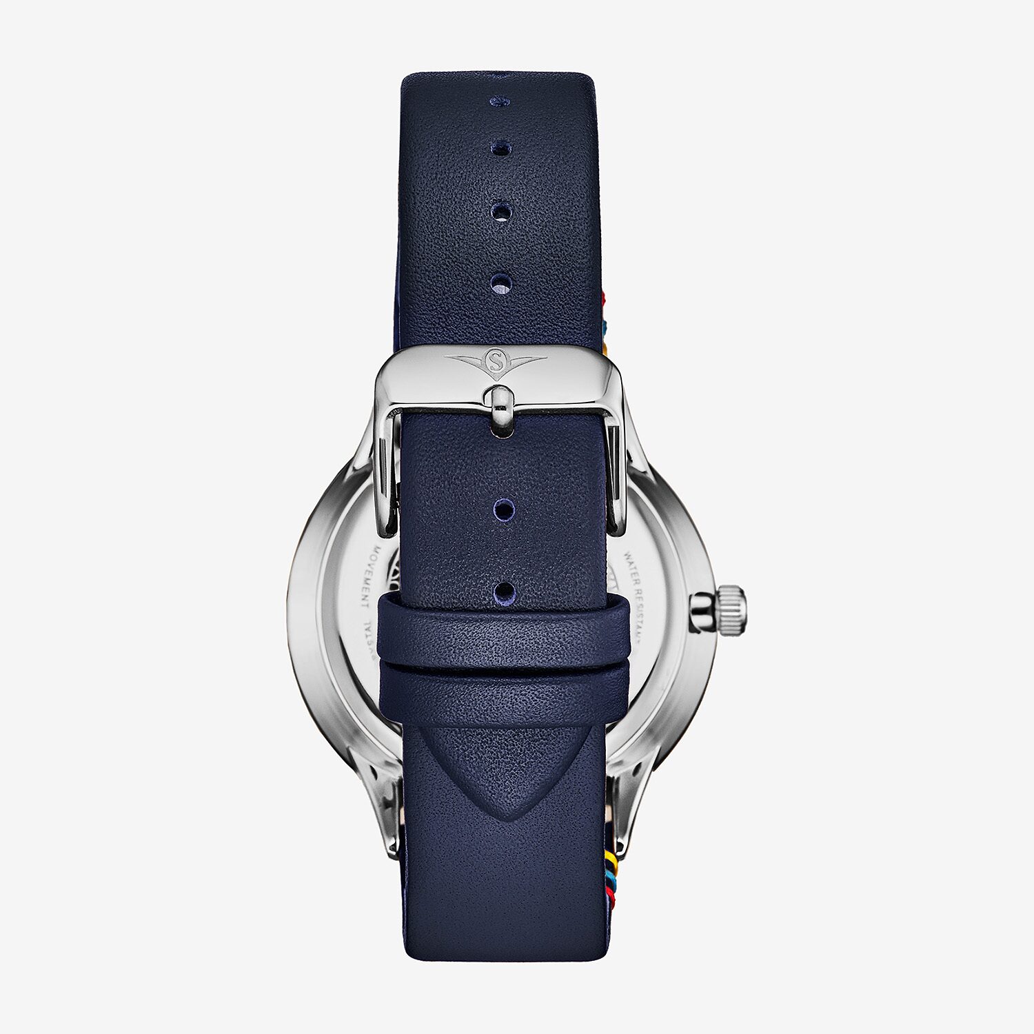 Stuhrling Mens Blue Leather Strap Watch 4026 2