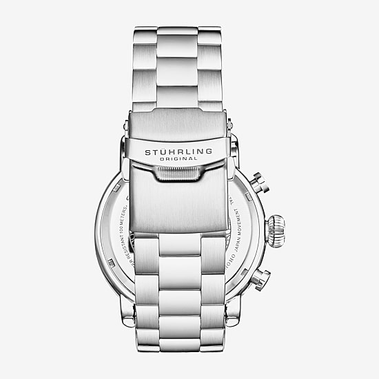 Stuhrling Mens Chronograph Silver Tone Stainless Steel Bracelet Watch 4040 1