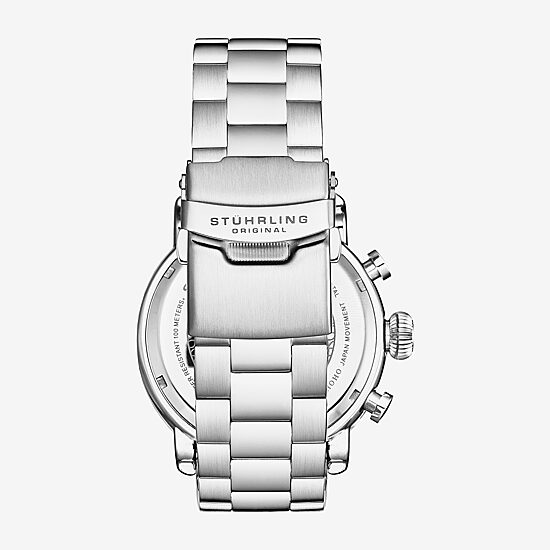 Stuhrling Mens Chronograph Silver Tone Stainless Steel Bracelet Watch 4040 2