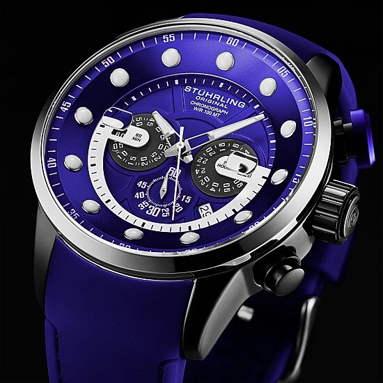 Stuhrling Mens Blue Strap Watch 4053 1