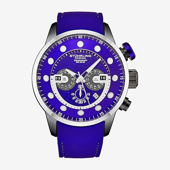 Stuhrling Mens Blue Strap Watch 4053 1