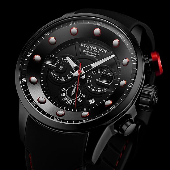 Stuhrling Mens Black Strap Watch 4053 3