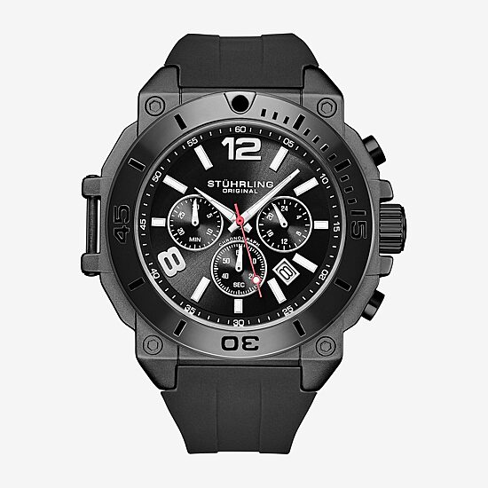 Stuhrling Mens Black Strap Watch 4054 2