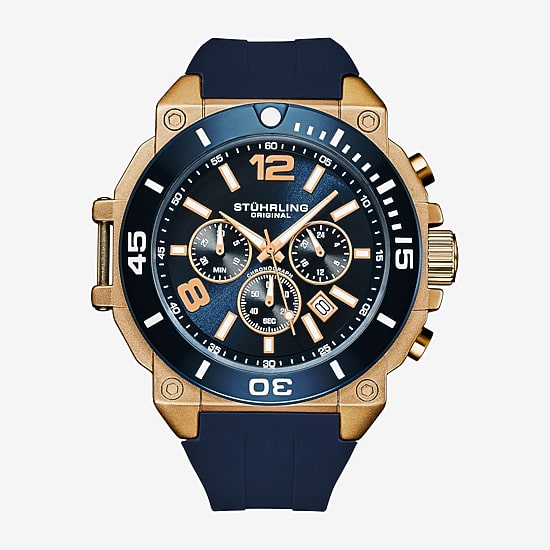 Stuhrling Mens Blue Strap Watch 4054 3