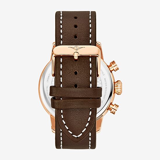Stuhrling Mens Brown Leather Strap Watch 3956 3