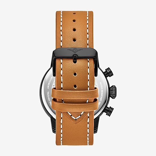 Stuhrling Mens Brown Leather Strap Watch 3956 4