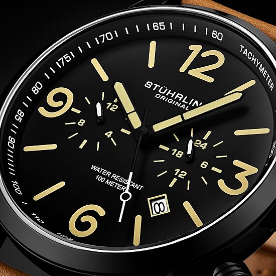Stuhrling Mens Brown Leather Strap Watch 3956 4