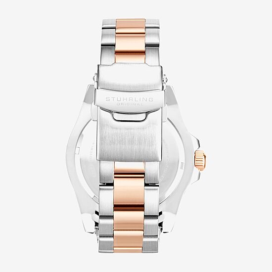Stuhrling Mens Rose Goldtone Stainless Steel Bracelet Watch 3965 4