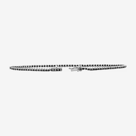 Womens 1 CT. T.W. Natural Black Diamond Sterling Silver Round Tennis Bracelet