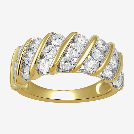 (I, I2) Womens 2 CT. T.W. Lab Grown White Diamond 14K Gold Over Silver Round Eternity Band
