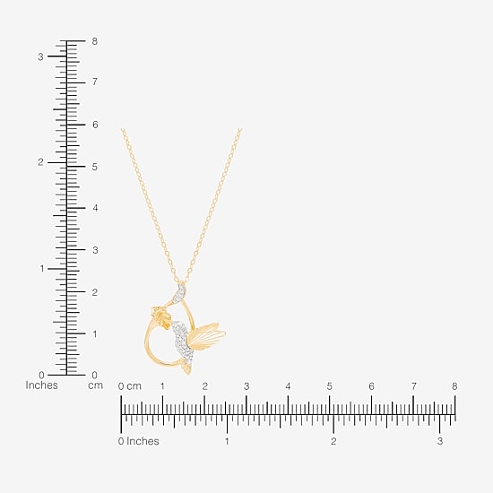 (H-I/Si1-Si2) Womens 1/10 CT. T.W. Lab Grown White Diamond 14K Gold Over Silver 18 Inch Pendant Necklace