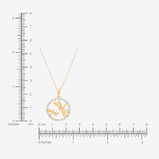(H-I/Si1-Si2) Womens 1/10 CT. T.W. Lab Grown White Diamond 14K Gold Over Silver 18 Inch Pendant Necklace