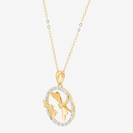 (H-I/Si1-Si2) Womens 1/10 CT. T.W. Lab Grown White Diamond 14K Gold Over Silver 18 Inch Pendant Necklace