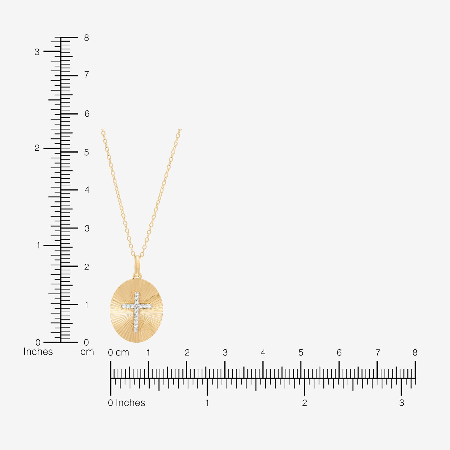 (H-I, Si1-Si2) Womens 1/10 CT. T.W. Lab Grown White Diamond 14K Gold Over Silver Cross 18 Inch Pendant Necklace