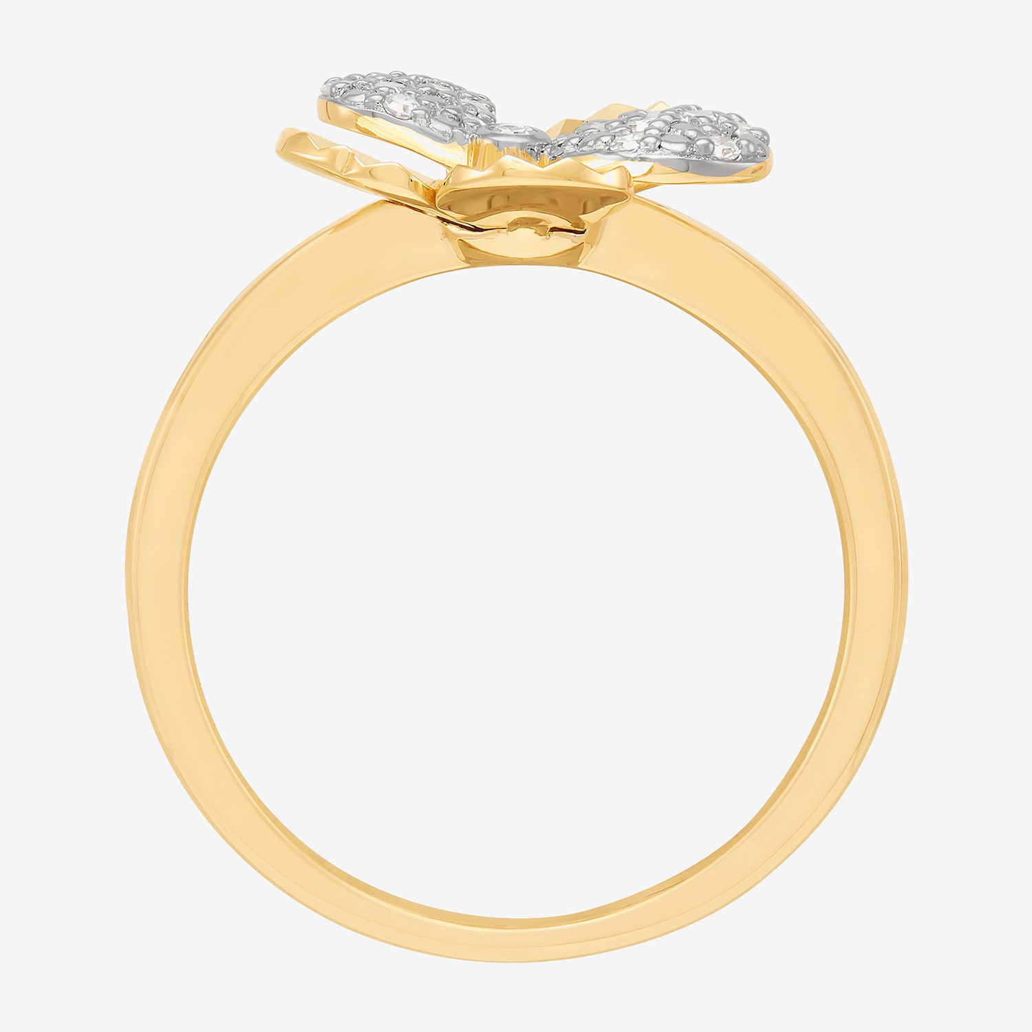Flower (H-I,Si1-Si2) Womens 1/10 CT. T.W. Lab Grown White Diamond 14K Gold Over Silver Cocktail Ring