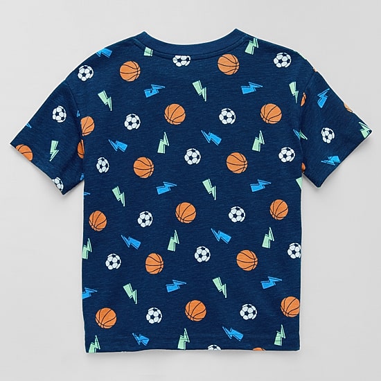 Okie Dokie Active Toddler & Little Boys Crew Neck Short Sleeve Regular Fit Graphic T-Shirt