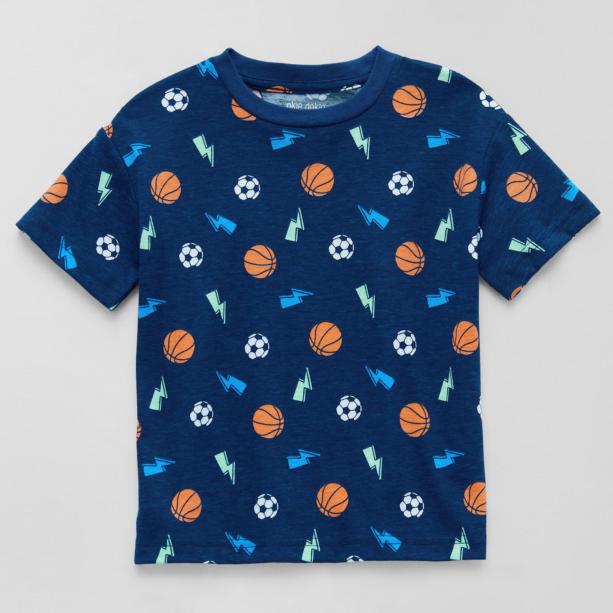 Okie Dokie Active Toddler & Little Boys Crew Neck Short Sleeve Regular Fit Graphic T-Shirt