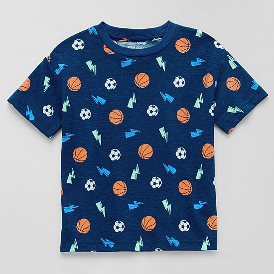 Okie Dokie Active Toddler & Little Boys Crew Neck Short Sleeve Regular Fit Graphic T-Shirt