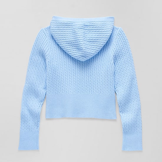 Thereabouts Little & Big Kid Girls Hooded Long Sleeve Layered Sweater