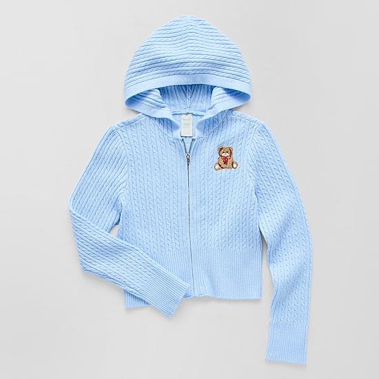 Thereabouts Little & Big Kid Girls Hooded Long Sleeve Layered Sweater