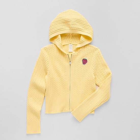 Thereabouts Little & Big Kid Girls Hooded Long Sleeve Layered Sweater