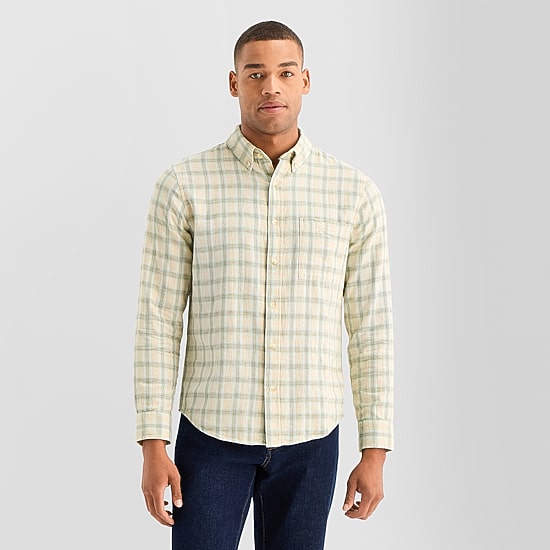 mutual weave Mens Long Sleeve Classic Fit Button-Down Shirt