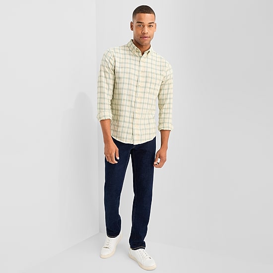 mutual weave Mens Long Sleeve Classic Fit Button-Down Shirt