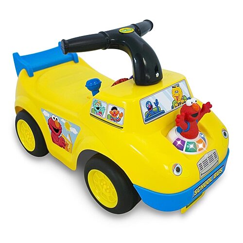 Kiddieland Sesame Street Elmo School Bus Light & Sound Activity Ride-On Ride-On Car, One Size, Multiple Colors