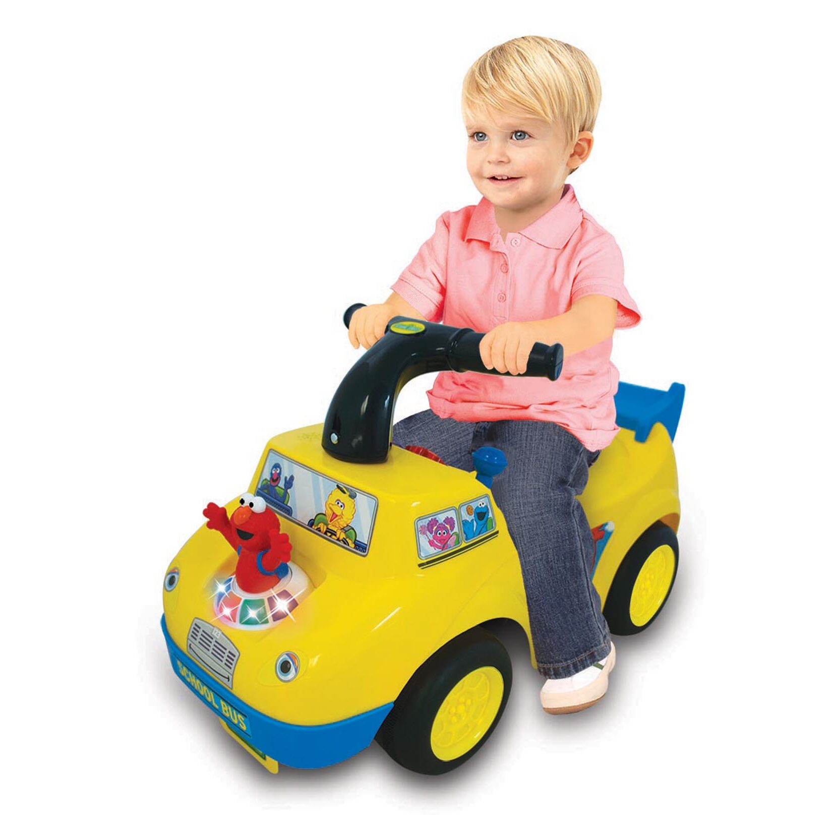 Kiddieland Sesame Street Elmo School Bus Light & Sound Activity Ride-On Ride-On Car
