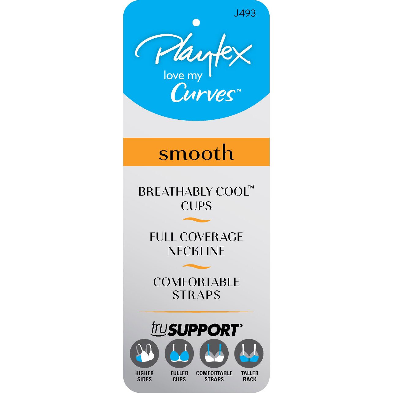 Playtex Love My Curves Incredibly Smooth Breathably Cool Lightly Lined Full Coverage Underwire Bra Usj493