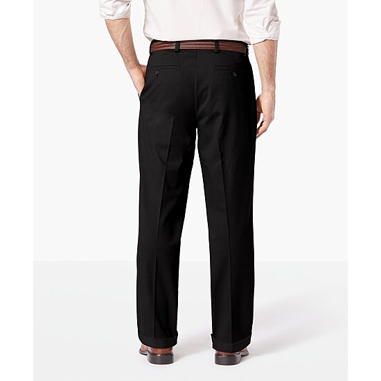Dockers Easy Khaki With Stretch Mens Relaxed Fit Pleated Pant