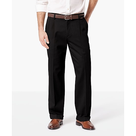 Dockers Easy Khaki With Stretch Mens Relaxed Fit Pleated Pant