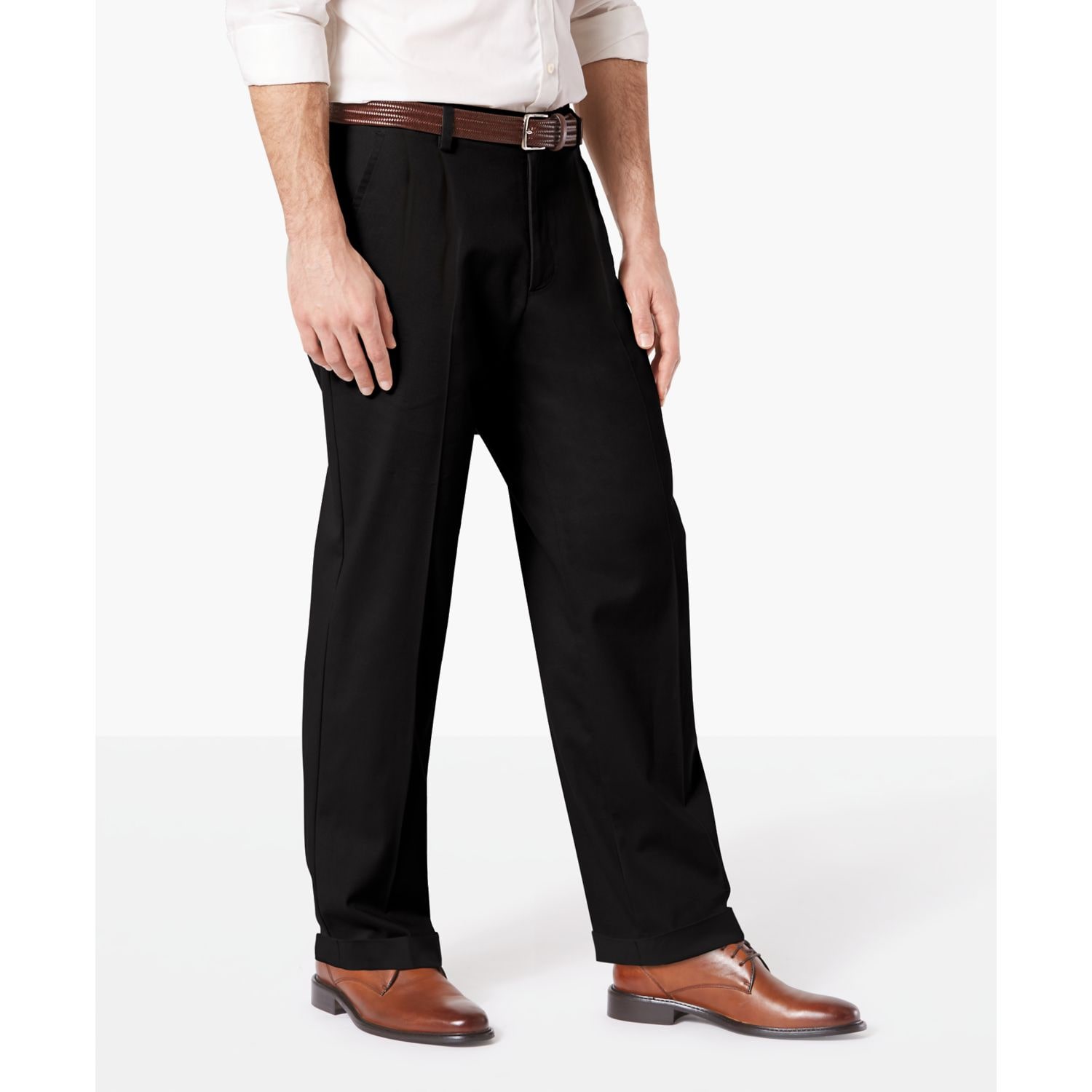 Dockers Easy Khaki With Stretch Mens Relaxed Fit Pleated Pant