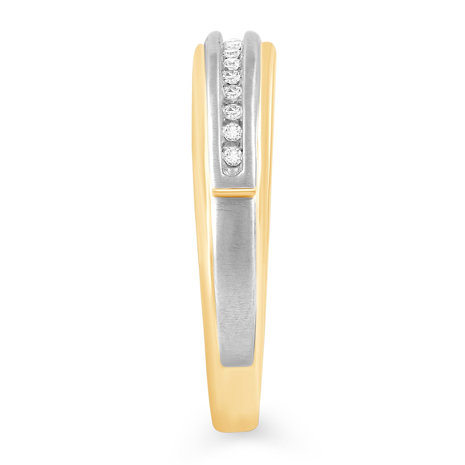 Womens Natural White Diamond 10K Gold Wedding Band