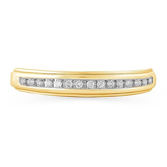 Womens Natural White Diamond 10K Gold Band
